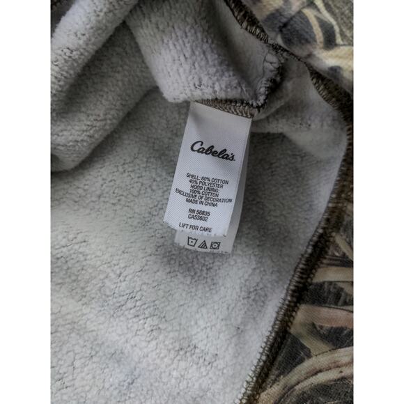 Cabelas Grass Camo Hoodie Pullover Sweatshirt SZ S Purple Embroidered Spell Out - Picture 8 of 10